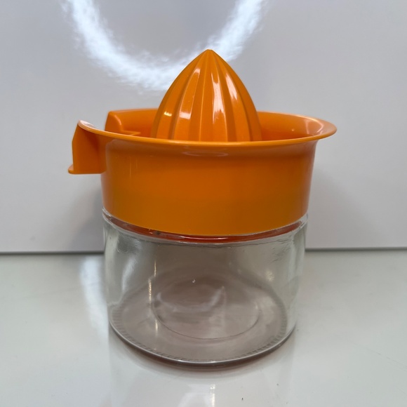 Vintage Mid Century Gemco Citrus Juicer Orange Lid Glass Jar Lemon Orange - Picture 11 of 12
